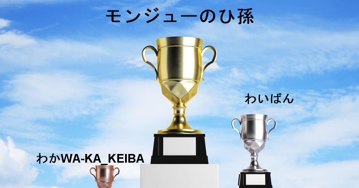 POG-INFO競馬予想大会シーズンランキング：23/04/01-23/06/30：1位:モンジューのひ孫/2位:わいばん/3位:わかWA-KA_KEIBA/